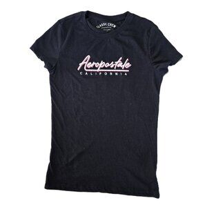 Aeropostale California Graphic Tee - Size Medium - Black T-Shirt Glittery